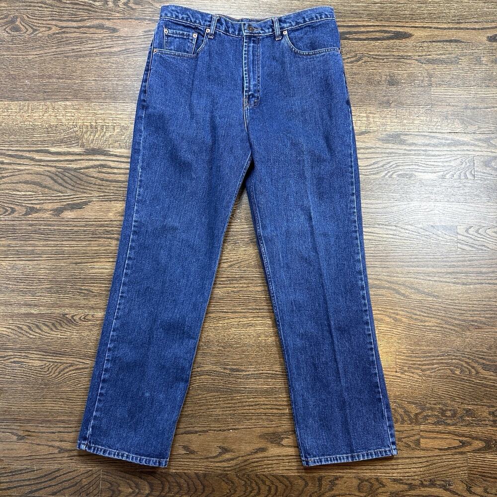 Levis 505 Jeans Mens 38x32 Blue Dark Wash Straight‎ Leg Denim Classic